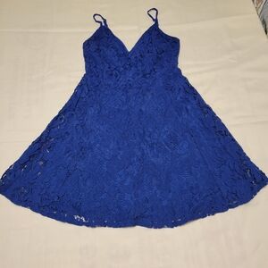 Lulu's Royal Blue Lace Mini Dress